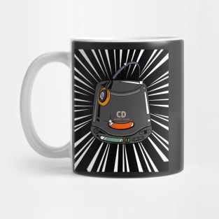 Retro CD Player Discman (white print) Mug